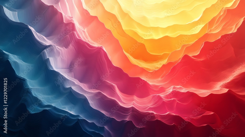 Poster futuristic 3d background vibrant color transitions and intricate geometric patterns forming a striki