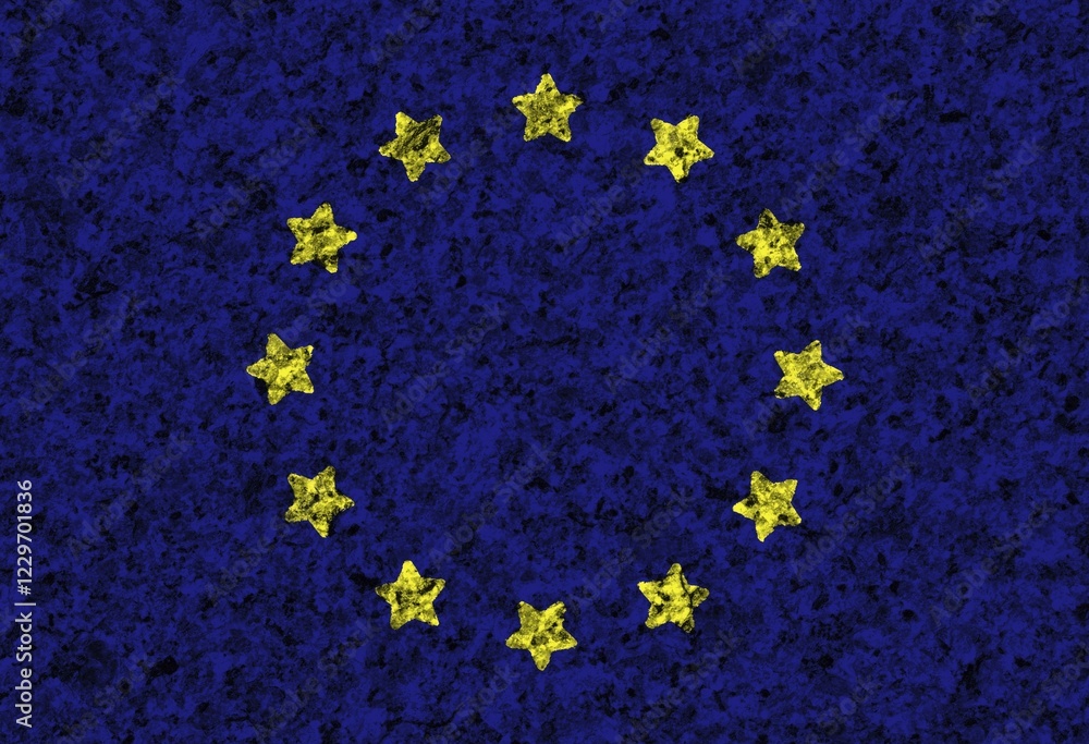 Poster european union flag with texture on background