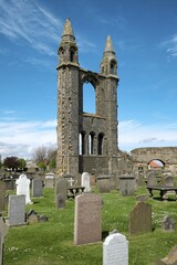 Cemetery and ruins of St Andrews Cathedral, St Andrews, Fife, Scotland, UK