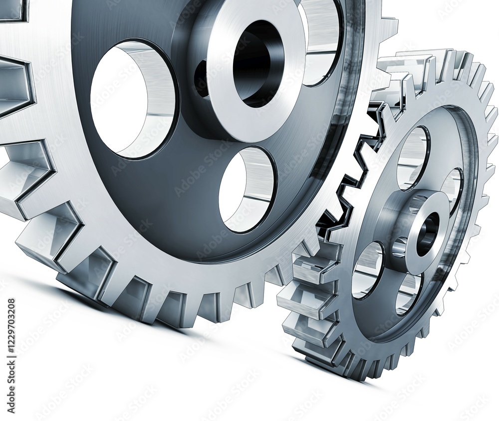 Poster high resolution rendering of a gears concept