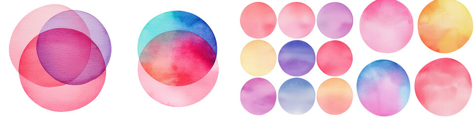 Colorful Overlapping Gradient Spheres with Soft Blurred Edges and Subtle Shadows on a Minimalist Textured Background  This Digital Showcases a Modern and Creative Color Palette with a Fluid