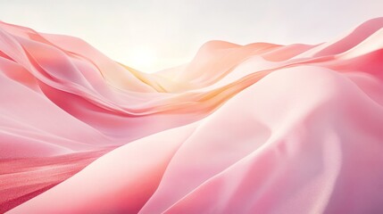 Obraz premium Pink Abstract Landscape: Soft Hues and Flowing Forms