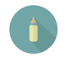Baby bottle icon illustrated in vector on white background