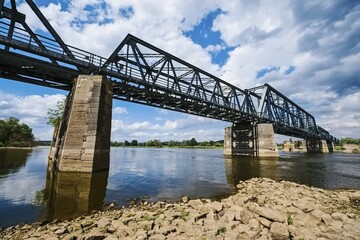 Bridge across the river Oder, near Bienenwerder, Brandenburg, Germany, Europe