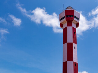Vew of the Dhanushkodi Lighthouse near Arichal Munai in the Pamban island, Tamil Nadu, India