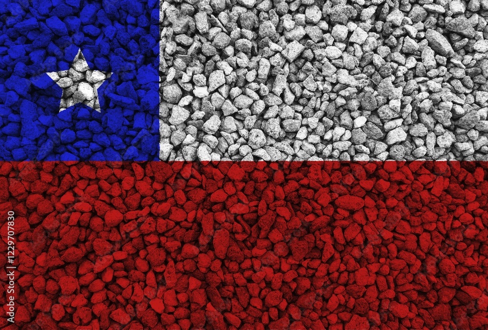 Poster chile flag with texture on a background