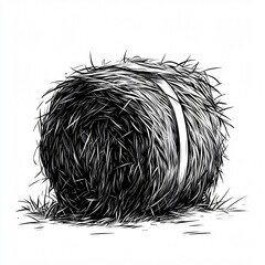 Bundle of Hay Cartoon Vector: Quaint Farm Illustration for Agricultural Projects