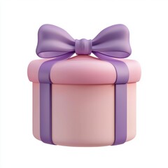 gift box mockup with a ribbon and blank area for text or logos, isolated on a white background