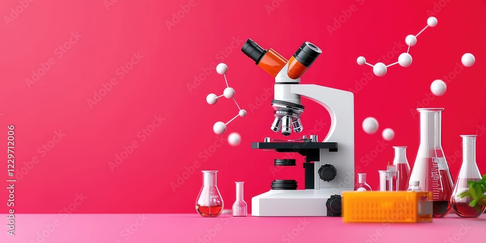 Leinwandbilder innovative laboratory scene nanotechnology applications microscopy featuring a close-up of a microscope displaying detailed nanotechnology research data with essential la