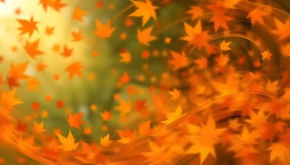Autumn Leaves Swirling In A Gentle Breeze