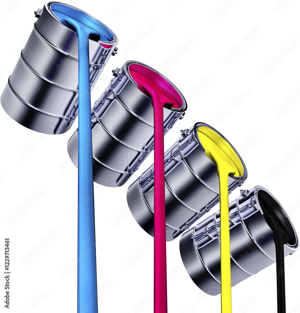 Poster high resolution rendering of a cmyk concept