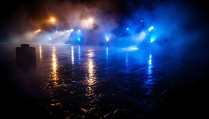 Dramatic Stage Lighting Design with Blue and Orange Lights