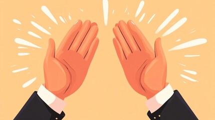 Clapping Ovation Hands Vector Illustration for Applauding Audience Showing Appreciation