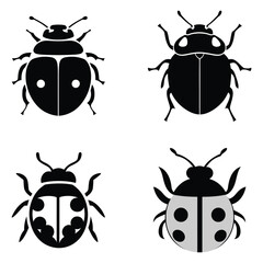 set of ladybugs logo, A set of ladybug. Several. Insect. For your design. vector Vector design of insect and fly symbol. Collection of insect and element vector icon for stock.

