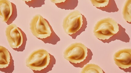 Close-up shot of freshly made pierogi served with sour cream on a rustic wooden table, showcasing traditional Polish dumplings with filling and vibrant colors in food photography