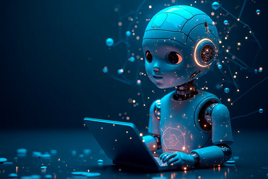 AI robot, futuristic AI, artificial intelligence, cyber technology, AI assistant, future technology, human and AI, neural networks, smart assistant, innovation, digital transformation, tech future