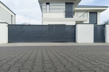 Modern House with Sliding Metal Gate