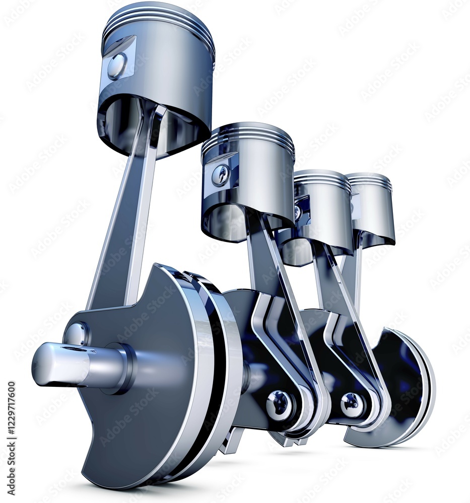 Poster high resolution 3d rendering of a engine