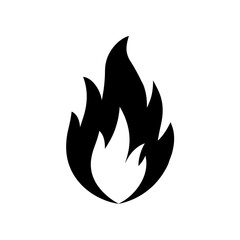 Black and White Heart-Shaped Flame Vector Illustration with a Nostalgic Vibe, Isolated on White