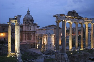 Night shot, Foro Romano, Rome, Italy, Europe
