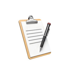 Medical clipboard with pen showing empty checklist, organized planning