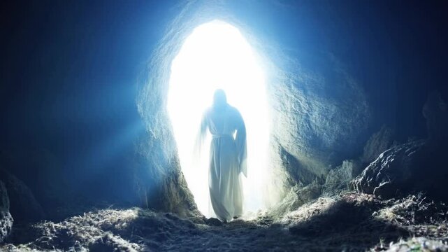 Easter Christian Background. Cave of Resurrection of Jesus Christ