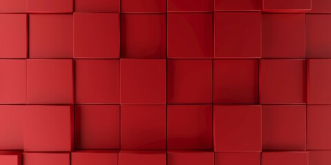 Abstract modern background with red cubes, 3d rendering