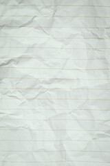 crumpled line paper texture background,  blank sheet notebook