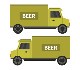Beer truck icon illustrated in vector on white background