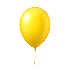 Yellow balloons isolated on transparent background birthday colourful event party PNG file download