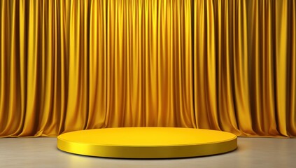 Golden Stage: A Luxurious Backdrop for Product Displays or Award Ceremonies