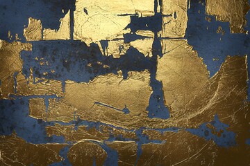 A grunge-style illustration of a gold-leafed concrete texture