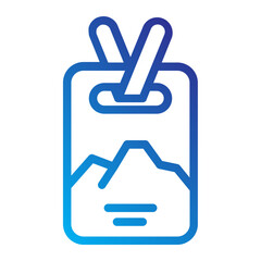 Ski Lanyard line gradient Icon