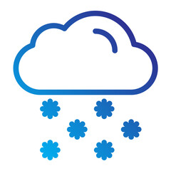 Ski Weather line gradient Icon