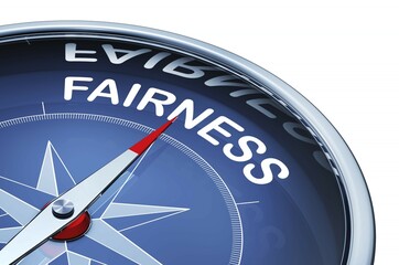 3D rendering of a compass with a fairness icon