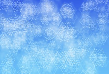 Digitally created image of Abstract blue snowflakes background