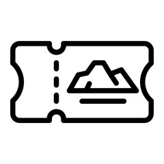 Ski Ticket line Icon