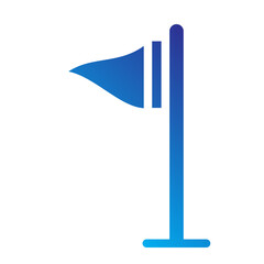 Ski Pole Solid Gradient Icon