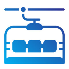 Ski Ski Lift Solid Gradient Icon