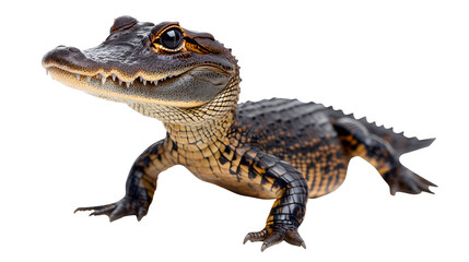 Naklejka premium A crocodile on a white background