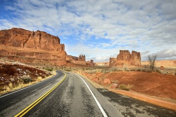 Arches Scenic Drive, Arches National Park, Utah, USA, North America