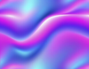 Obraz premium Fluid, abstract neon gradient with waves in pink, blue, and purple, AI generated