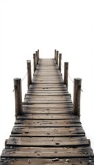 Obraz premium Wooden pier extending to a white horizon
