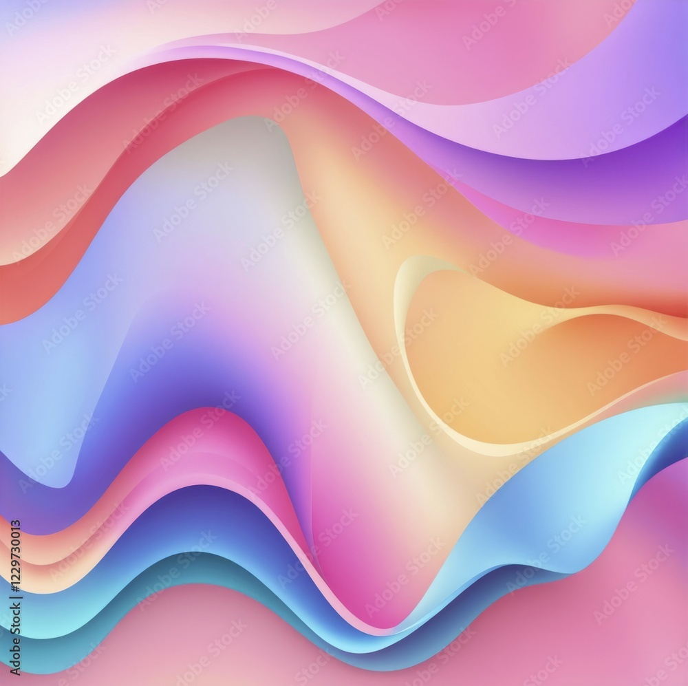 Poster abstract image with flowing patterns in pastel shades creating a smooth gradient effect, ai generate