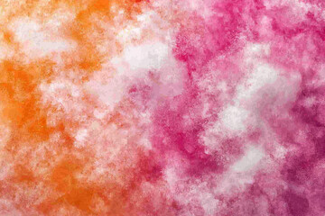 Obraz premium Abstract watercolor wash: orange and pink hues blend.