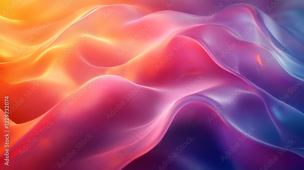 Poster modern 3d art design featuring abstract shapes flowing lines with rich color gradients creating a vi