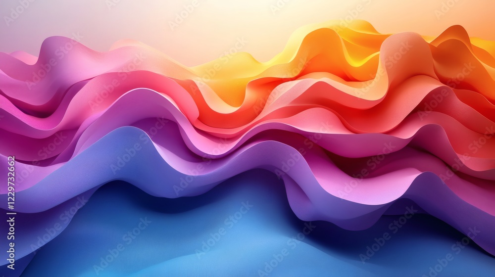 Poster modern 3d art design dynamic shapes and smooth gradients creating a visually striking abstract backg