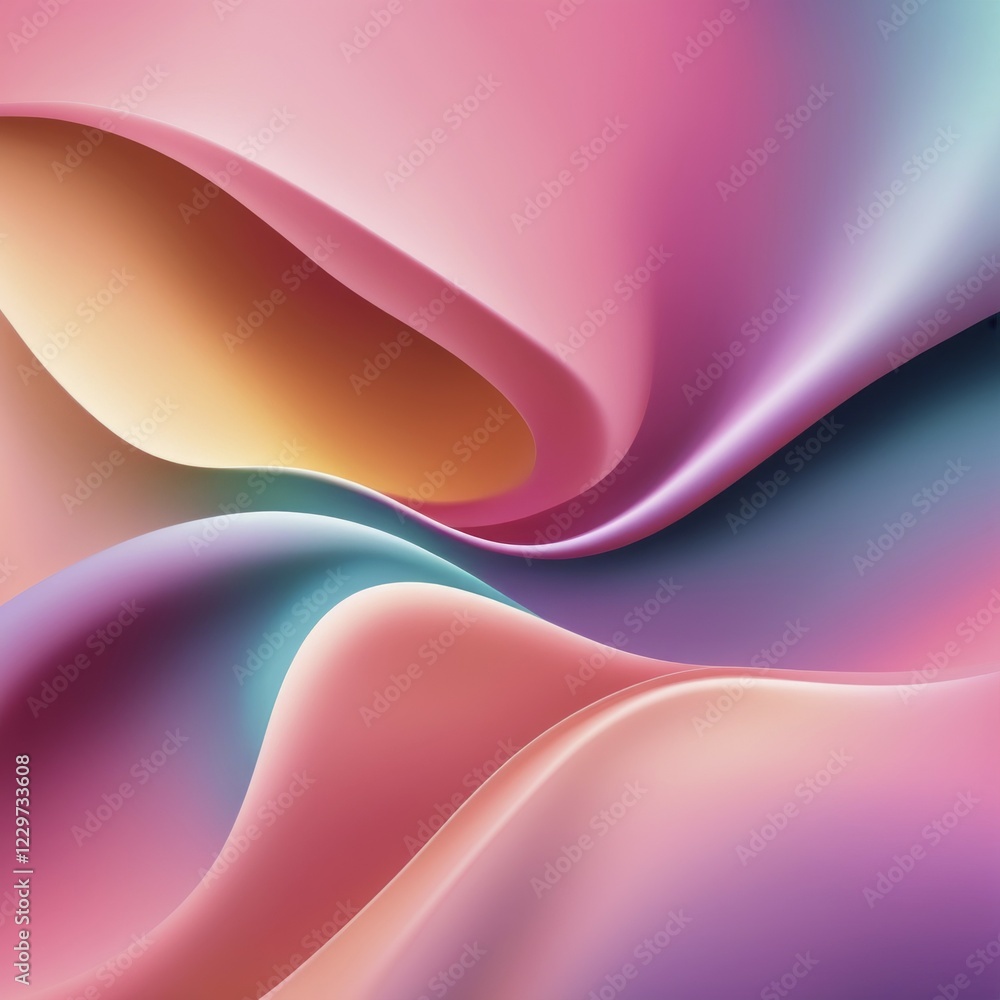 Poster fluid abstract gradients in hues of pink, orange, and blue create a dynamic and smooth visual compos