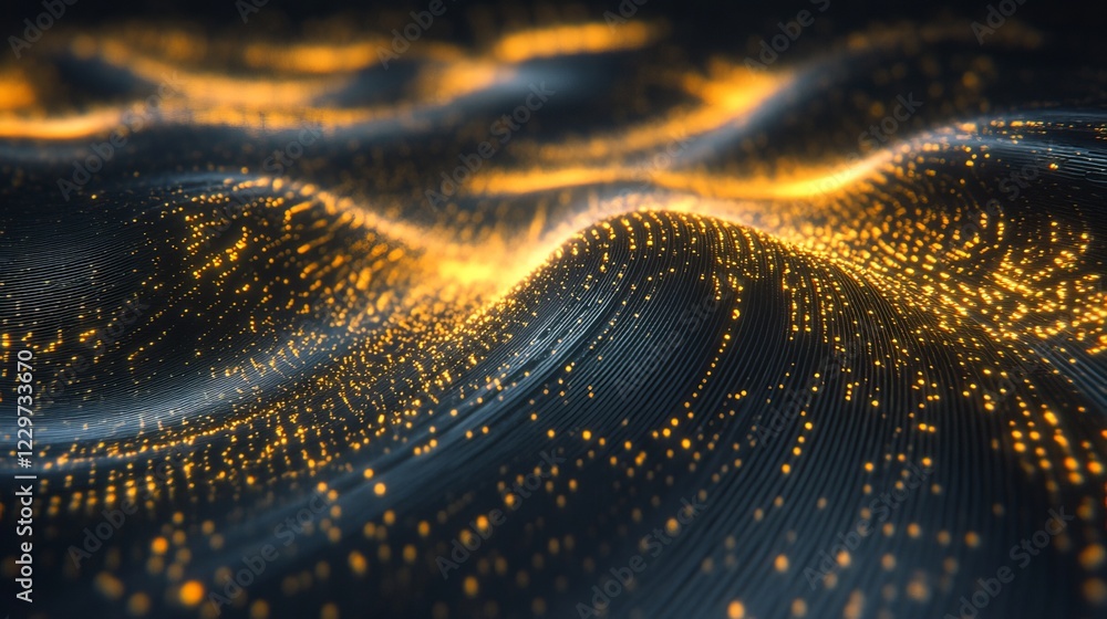 Aufkleber abstract glowing waves of data streams, digital flow, futuristic technology background