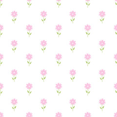 Cute little pink flowers pattern. Abstract floral pattern with pink flowers. Spring pattern is good for dress design, cover, wallpaper, wrapping paper, phone case. Ditsy style. Simple dot background